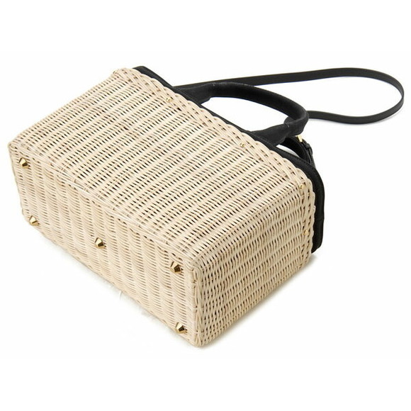 Prada Black Basket Bag Natural - Picture 1 of 6